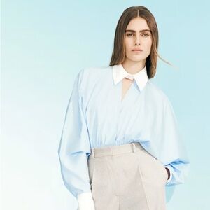 H&M Studio S/S 2025 Light Blue and White Bodysuit